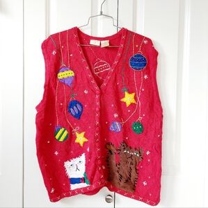 Cats Attacking Ornaments Christmas Sweater Vest size‎ 22W/24W Bobbie Brooks